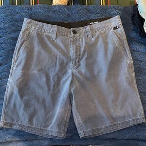 Volcom Men's Slate Blue Gray Flat Front Shorts
